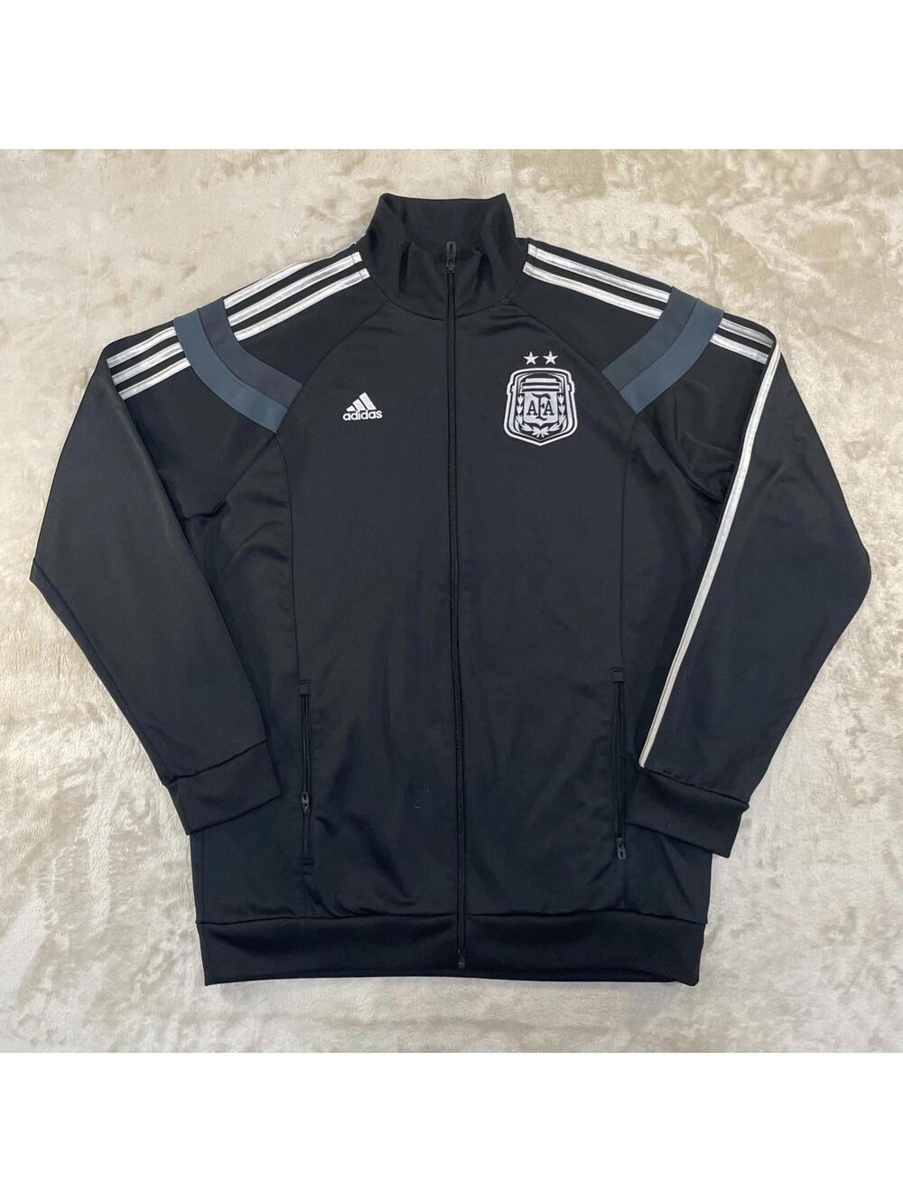 Argentina 2013-2014 Adidas AFA Soccer Full Zip Black Football Jacket Men SizeSLD